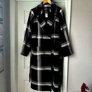 Black & White Plaid Coat